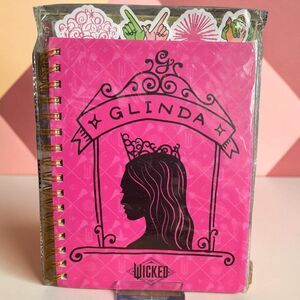 Wicked Glinda Journal Notebook Set 96 Sheets Pink Spiral Notebook Gift Set